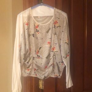 Silk and knit blouse
